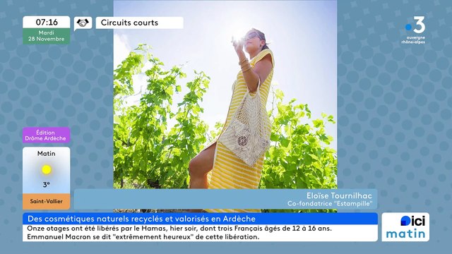 A Sarras, Estampille Cosmétiques , des cosmétiques qui commencent leurs vies dans les vignobles bio ardéchois