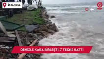 Tuzla'da lodos nedeniyle denizle kara birleşti, 7 tekne battı