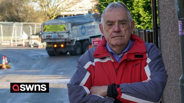 Our homes are covered in mud by builders driving lorries 8ins past our front doors