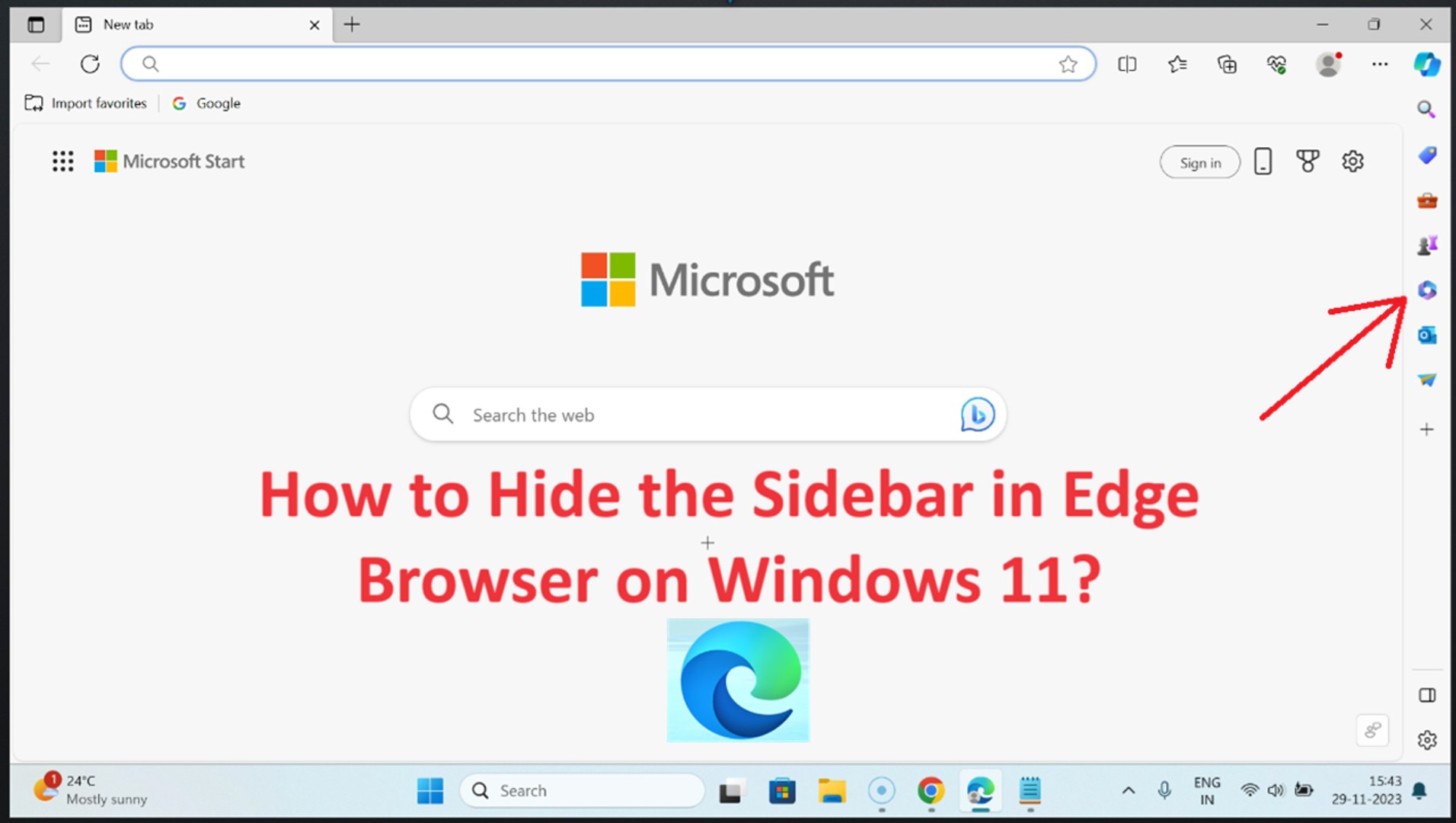⁣How to Hide the Sidebar in Edge Browser on Windows 11?
