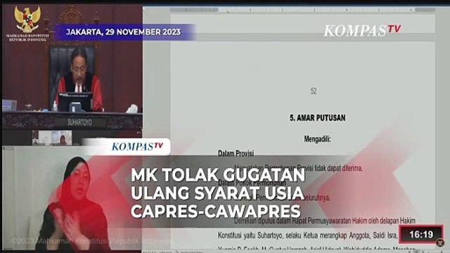 Tok! MK Tolak Gugatan Ulang Syarat Usia Capres-Cawapres