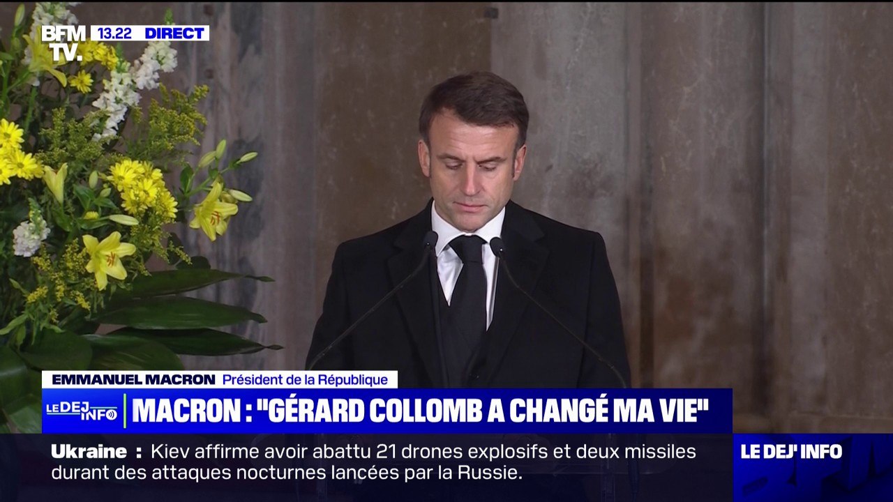 "Vous avez cher Gérard, changé ma vie": Emmanuel Macron rend hommage à Gérard Collomb