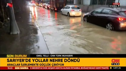 Sarıyer’de yollar nehre döndü!