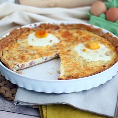 Quiche cu oua si sunca
