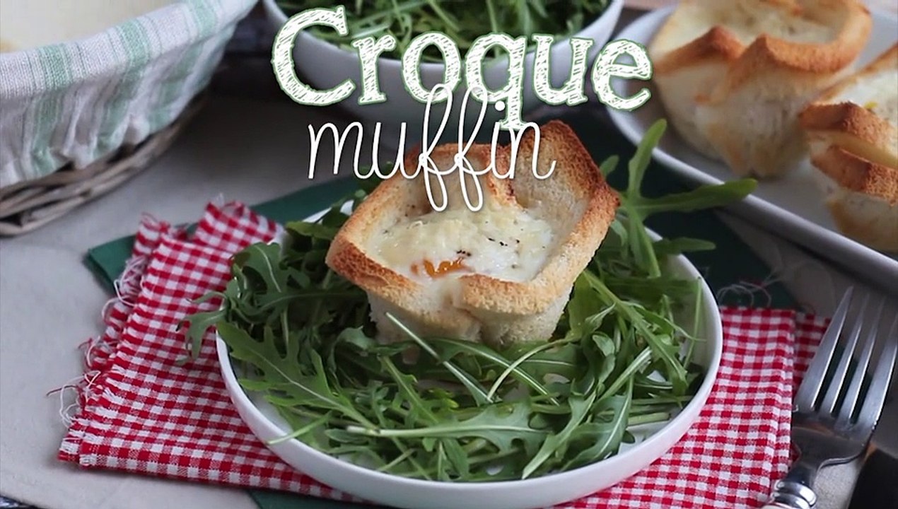 Croque muffin de jamón y queso