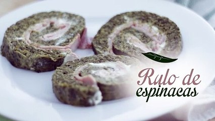 Rulo de espinacas, jamón y queso