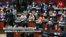 Morena pide a legisladores elegir y evitar postulación en ambas Cámaras