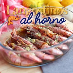 Langostinos al ajillo en el horno
