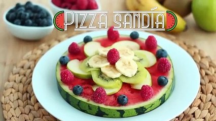 Pizza de sandía, postre refrescante