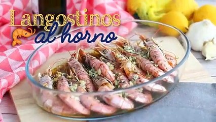 Langostinos al ajillo en el horno