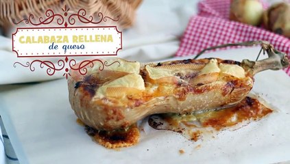 Calabaza butternut rellena de queso