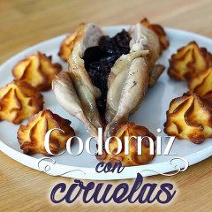 Codorniz con ciruelas pasas