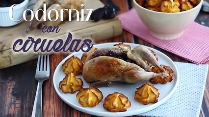 Codorniz con ciruelas pasas