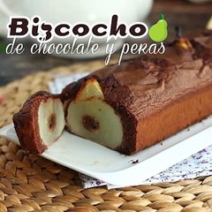 Bizcocho de chocolate y peras