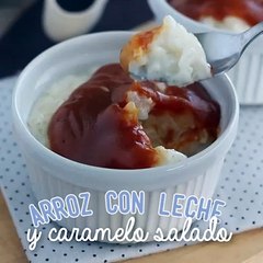 Arroz con leche y caramelo salado