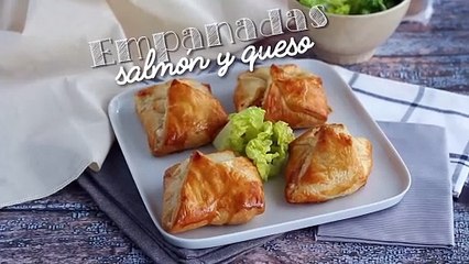 Empanadas de salmón ahumado y queso de cabra
