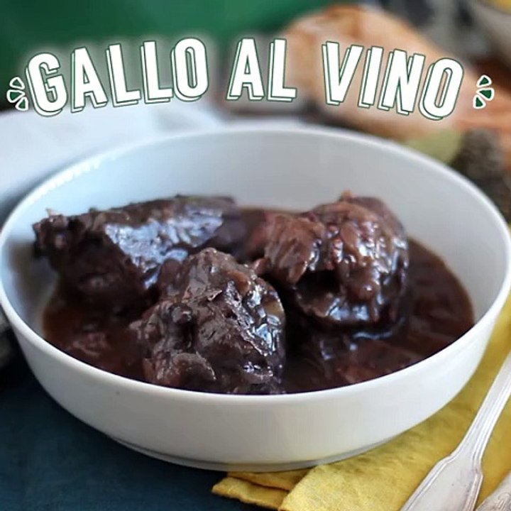 Gallo al vino (coq au vin)