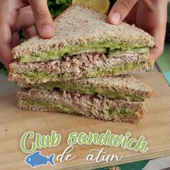 Club sandwich de atún y aguacate
