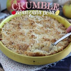 Crumble de manzana y pera muy crujiente y fácil