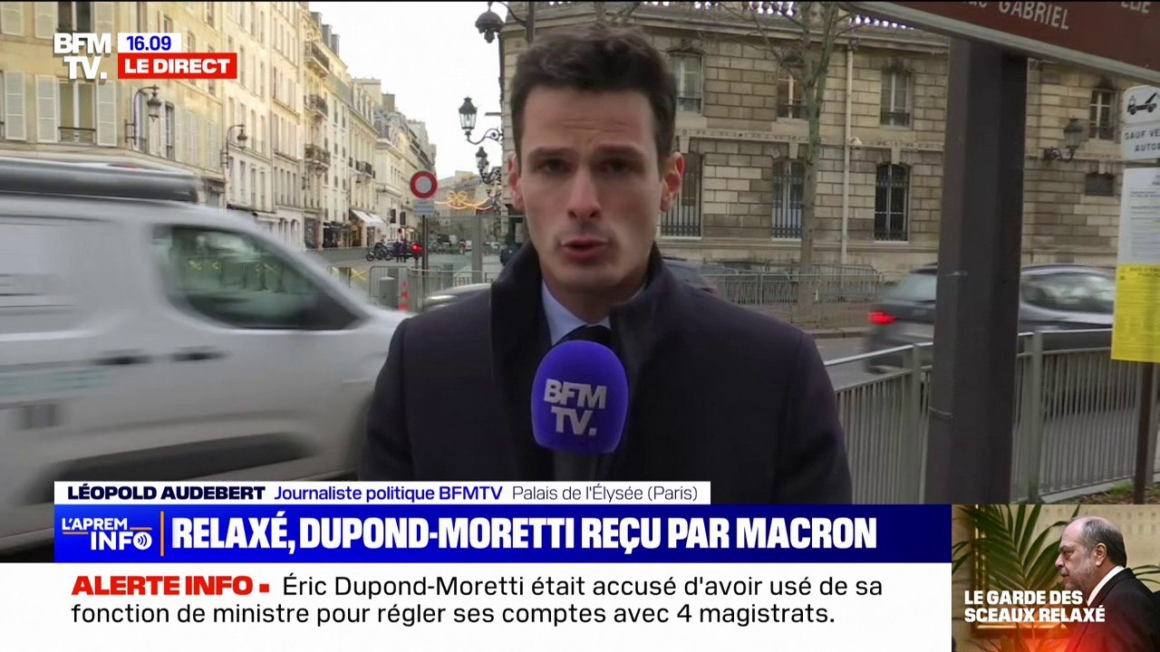 Relaxé par la Cour de justice de la République, Éric Dupond-Moretti est reçu à l'Élysée par Emmanuel Macron