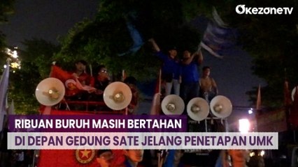 Ribuan Buruh Masih Bertahan di Depan Gedung Sate Jelang Penetapan UMK