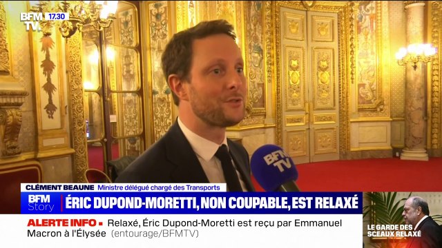 Relaxe d'Éric Dupond-Moretti: pour Clément Beaune (ministre délégué chargé des Transports), le garde des Sceaux doit continuer le travail à son poste