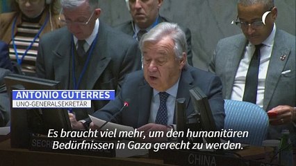 Guterres: "In Gaza breitet sich Hunger aus"