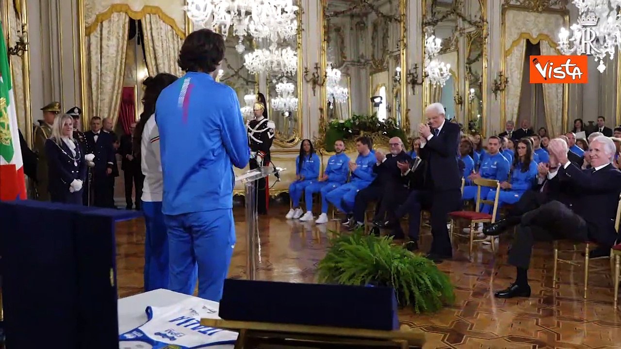 Tamberi e i campioni azzurri dell'atletica in visita da Mattarella