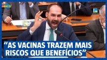 Ministra da Saúde desmente fala negacionista de Eduardo Bolsonaro