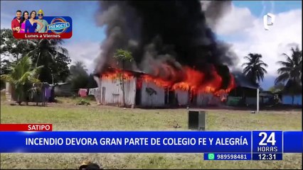Satipo: incendio consume gran parte de colegio Fe y Alegría