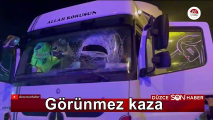 Önünde giden TIR'dan fırlayan parça ile yaralandı