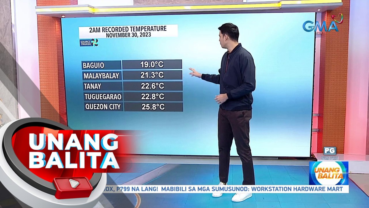 Hanging Amihan, patuloy na nagdadala ng lamig ng panahon sa ilang bahagi ng bansa bukod sa ulan - Weather update today as of 6:25 a.m. (November 30, 2023) | UB
