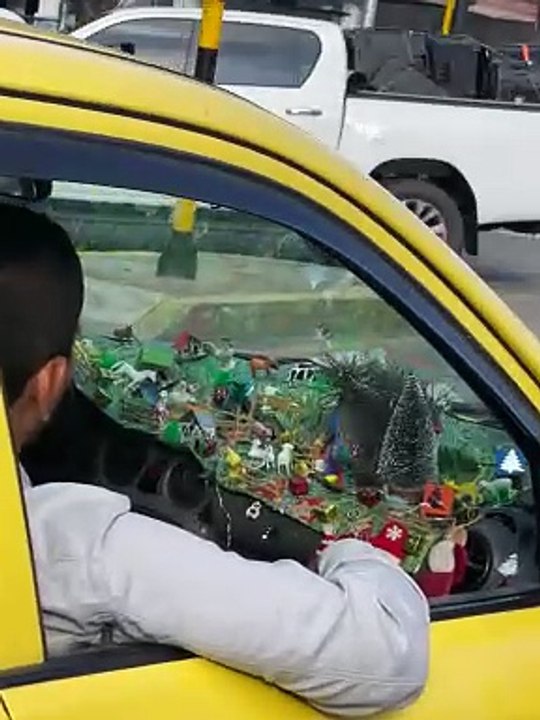 Taxi Driver Creates Complex Nativity Scene on Dashboard