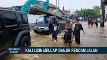 Kali Licin Meluap, Banjir Rendam Jalan Raya Sawangan Depok