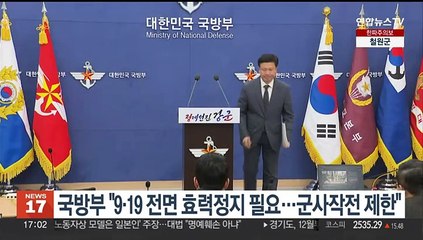 국방부 "9·19 합의 전면 효력정지 필요…군사작전 제한"
