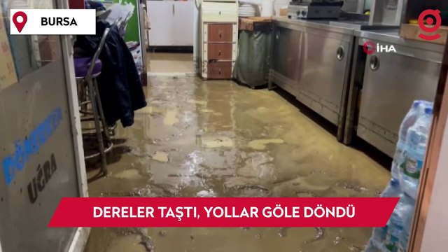 Bursa’da sağanak yağış sele dönüştü: Dereler taştı, yollar göle döndü