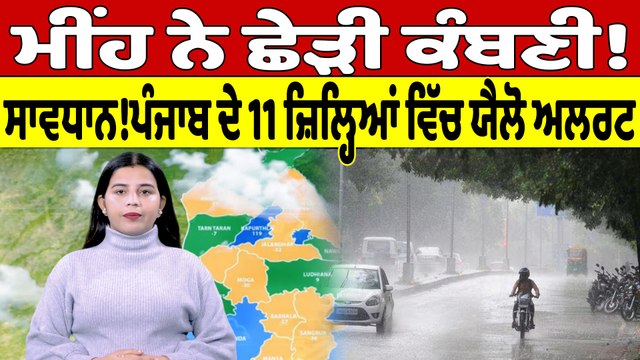 ਮੀਂਹ ਨੇ ਛੇੜੀ ਕੰਬਣੀ! ਸਾਵਧਾਨ! ਪੰਜਾਬ ਦੇ 11 ਜ਼ਿਲ੍ਹਿਆਂ ਵਿੱਚ ਯੈਲੋ ਅਲਰਟ | Punjab Weather |Oneindia Punjabi