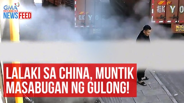 Lalaki sa China, muntik masabugan ng gulong! | GMA Integrated Newsfeed