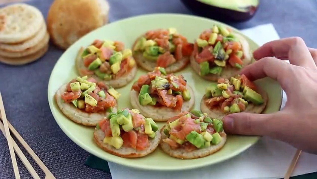 Salmon and avocado toasts