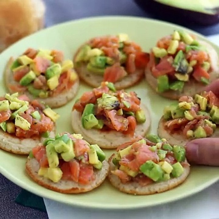 Salmon and avocado toasts