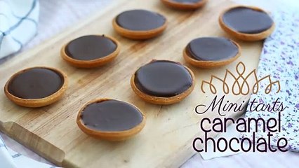 Caramel and chocolate tarts