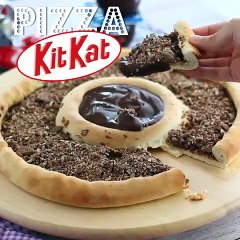 Kit kat and chocolate danette pizza