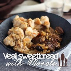 Veal sweetbreads with morel mushrooms