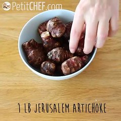 Puff pastry tart with jerusalem artichokes