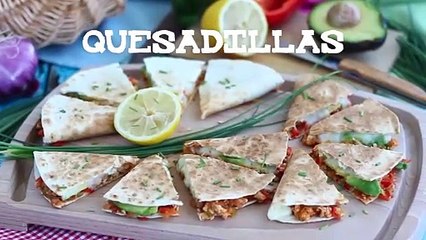 Chicken and avocado quesadillas