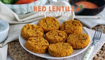 Vegan coral lentil and carrot patties