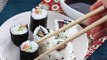 Smoked salmon and avocado sushi rolls - maki sushi