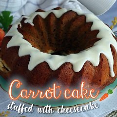 Carrot cake stuffed with cheesecake