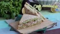 Club sandwich with tuna and avocado