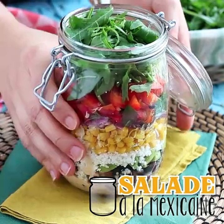 Mexikanischer salat aus dem glas